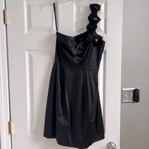 Bison Bisou One Shouldered Little Black Dress
